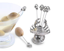 Load image into Gallery viewer, Pewter Blue Crab Cheese Pick Set