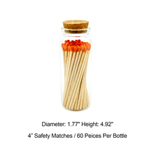 Load image into Gallery viewer, Orange Safety Matches in Jar - Bottle Glass Jar 4" Inch