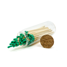Load image into Gallery viewer, Light Green Safety Matches in Jar - Bottle Glass Jar 4" Inch