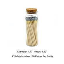 Load image into Gallery viewer, Gray Safety Matches in Jar - Bottle Glass Jar 4" Inch