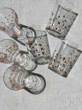 Load image into Gallery viewer, Set of 6 Tea Glasses Gold Little Stars