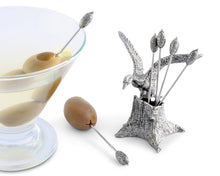Load image into Gallery viewer, Pewter Mallard Duck Cheese Pick Set
