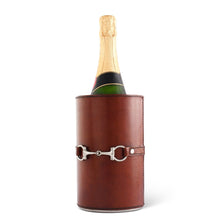 Load image into Gallery viewer, Premium Genuine Leather Bit Wine Bottle Chiller - Stainless Lined