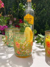 Load image into Gallery viewer, Set of 6 Drinking Glasses Clear Hand Painted Garden Design