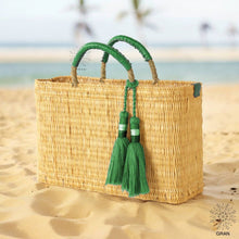 Load image into Gallery viewer, Handwoven Market Reed Storage, Palm Leaf Storage Baskets.