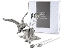 Load image into Gallery viewer, Pewter Mallard Duck Cheese Pick Set