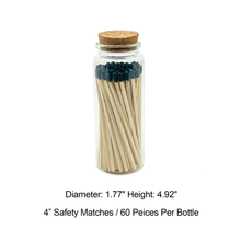 Load image into Gallery viewer, Black Safety Matches in Jar - Bottle Glass Jar 4" Inch