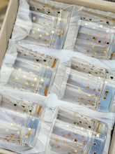 Load image into Gallery viewer, Set of 6 Tumbler Drinking glasses Gold Little Stars