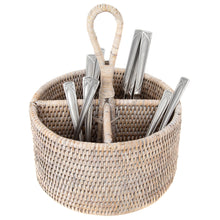 Load image into Gallery viewer, Artifacts Rattan 4 Section Caddy/Cutlery Holder