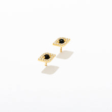 Load image into Gallery viewer, Evil Eye 14k Gold Plate or Silver Stud Earrings - On Sale 🤑