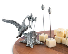 Load image into Gallery viewer, Pewter Mallard Duck Cheese Pick Set