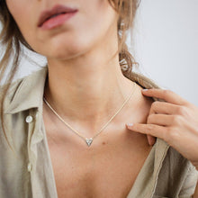 Load image into Gallery viewer, Dainty Silver + Gold Heart Necklace