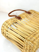 Load image into Gallery viewer, Handwoven Open Reed Basket with Leather Handles