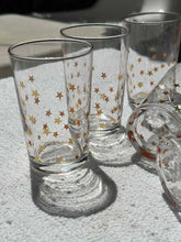 Load image into Gallery viewer, Set of 6 Tea Glasses Gold Little Stars