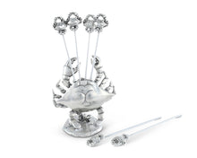 Load image into Gallery viewer, Pewter Blue Crab Cheese Pick Set