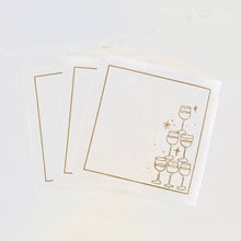 Load image into Gallery viewer, Golden Bubbles Cocktail Napkins Gold Border