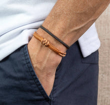 Load image into Gallery viewer, Men's Knot Bracelet | Leather Bracelet | Adjustable Bracelet

