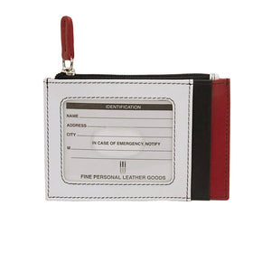 Leather CC-ID Holder with Zip Pocket