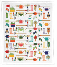 Load image into Gallery viewer, Garden Tools, Organic Cotton Tea Towel
