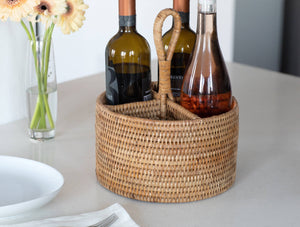 Artifacts Rattan 4 Section Caddy/Cutlery Holder