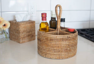 Artifacts Rattan 4 Section Caddy/Cutlery Holder
