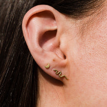 Load image into Gallery viewer, 14k Gold PVD Snake Flat Back Stud Earrings - Pair or Single

