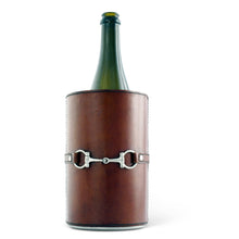 Load image into Gallery viewer, Premium Genuine Leather Bit Wine Bottle Chiller  - Stainless Lined
