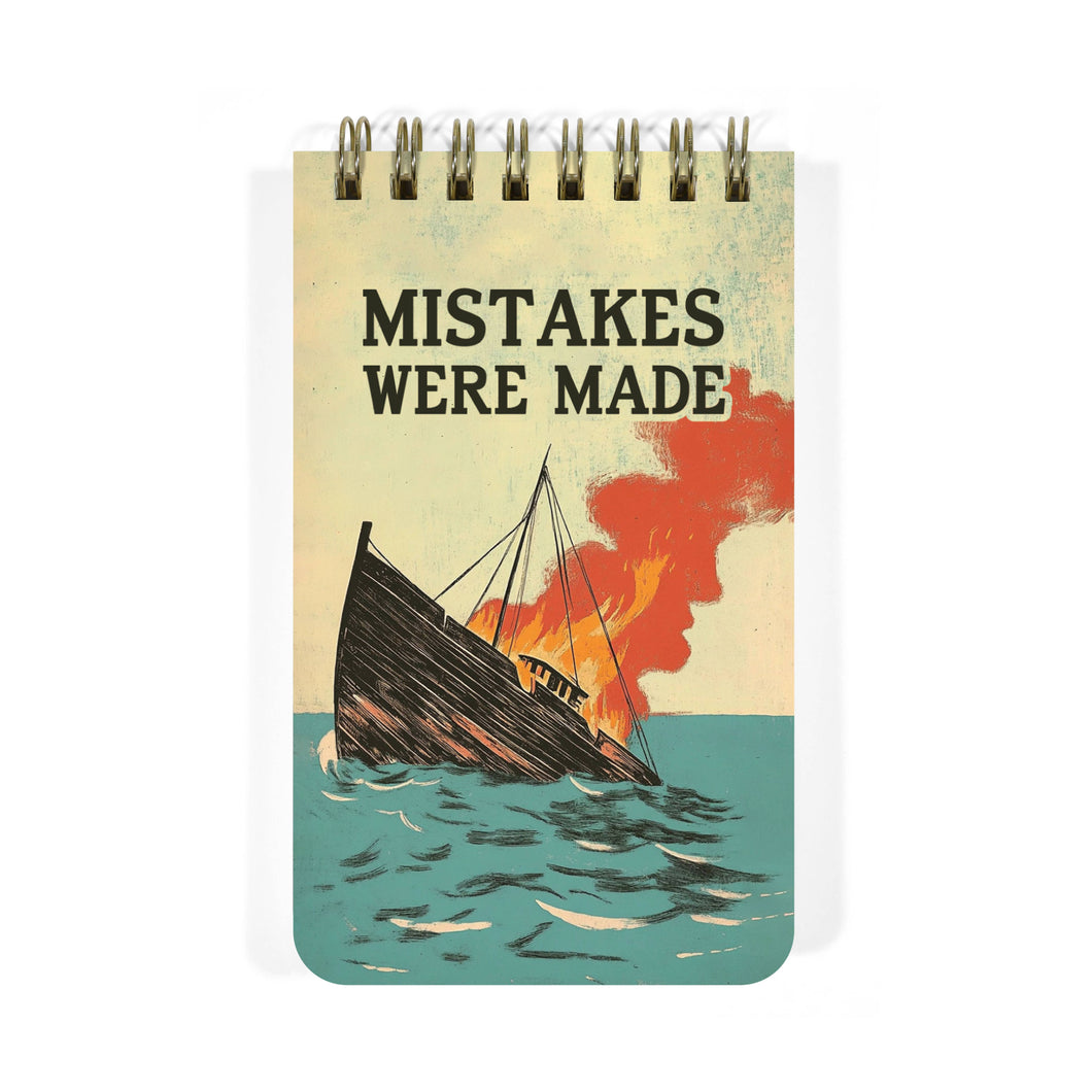 Mistakes Were Made - Funny 3x5 Spiral Memo Notepad