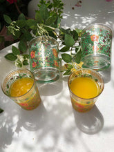 Load image into Gallery viewer, Set of 6 Moroccan Tea Glasses Hand Painted Garden
