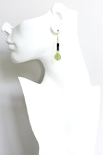 Load image into Gallery viewer, JLTE14 - Geometric Earrings with Olivine Glass
