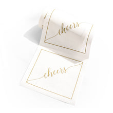 Load image into Gallery viewer, Golden Salute Cheers Luxury Disposable Cocktail Napkins
