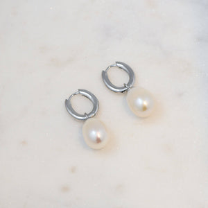 Pearl Charm Earrings - 14k Gold Plating