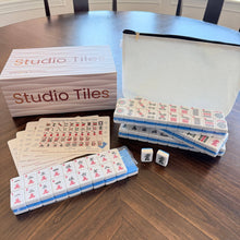 Load image into Gallery viewer, Mahjong Bundle – American Mahjong Tile Set (166 Tiles) 2-Color Blue, Studio Tiles
