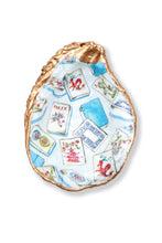 Load image into Gallery viewer, Mahjong Decoupaged Oyster Shell Decor

