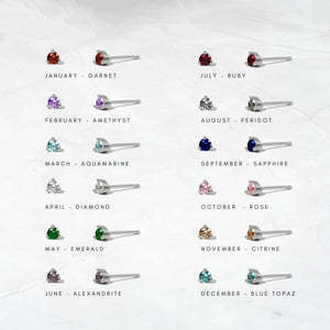 3mm Birthstone Stud Earrings