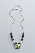 Load image into Gallery viewer, LEX219  Green jasper ArtDeco pendant necklace
