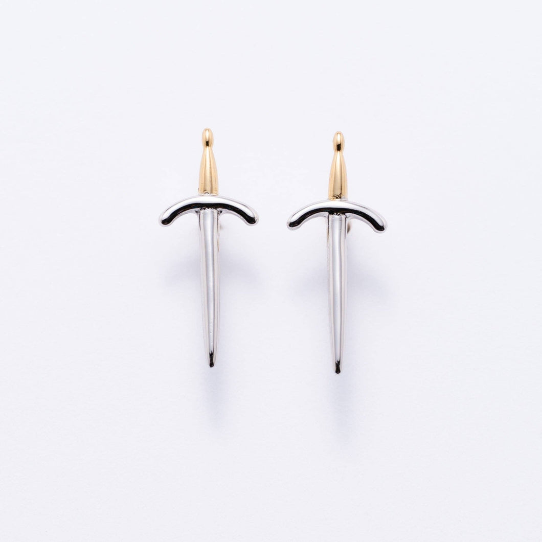 14K Gold Plated Dagger Stud Earrings - New 🎉