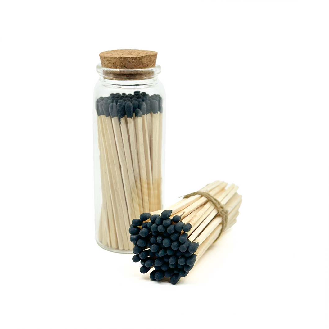 Black Safety Matches in Jar - Bottle Glass Jar 4