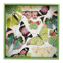 Load image into Gallery viewer, Butterflies  Square Lacquer Serving Tray
