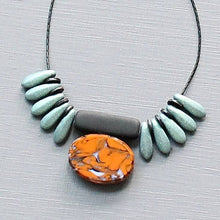 Load image into Gallery viewer, JLT516 vintage orange and teal necklace
