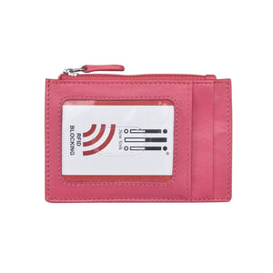 Leather CC-ID Holder with Zip Pocket