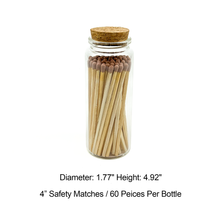 Load image into Gallery viewer, Brown Safety Matches in Jar - Bottle Glass Jar 4&quot; Inch
