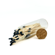 Load image into Gallery viewer, Black Safety Matches in Jar - Bottle Glass Jar 4&quot; Inch
