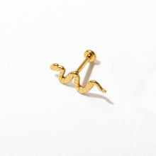 Load image into Gallery viewer, 14k Gold PVD Snake Flat Back Stud Earrings - Pair or Single
