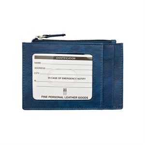 Leather CC-ID Holder with Zip Pocket