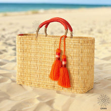 Load image into Gallery viewer, Handwoven Market Reed Storage, Palm Leaf Storage Baskets.
