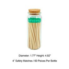 Load image into Gallery viewer, Light Green Safety Matches in Jar - Bottle Glass Jar 4&quot; Inch
