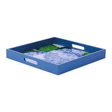 Load image into Gallery viewer, Blue Hydrangea  Square Lacquer Serving Tray
