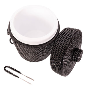 Artifacts Rattan Ice Bucket with Tongs