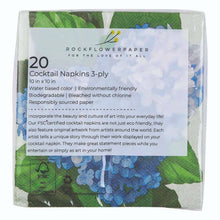 Load image into Gallery viewer, Blue Hydrangea Paper Cocktail Napkins (Pack of 25)
